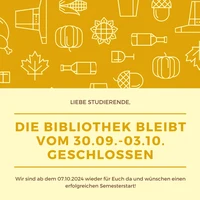 Schließung der Bibliothek für Osteuropäische Geschichte vom 30.09. bis zum 03.10.