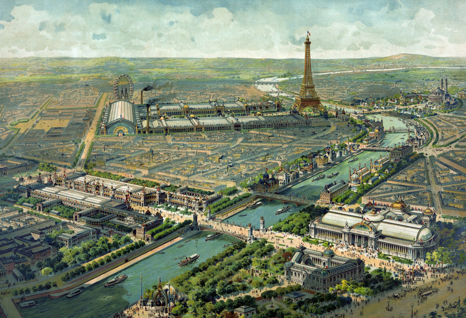 Vue panoramique de l'exposition universelle de 1900