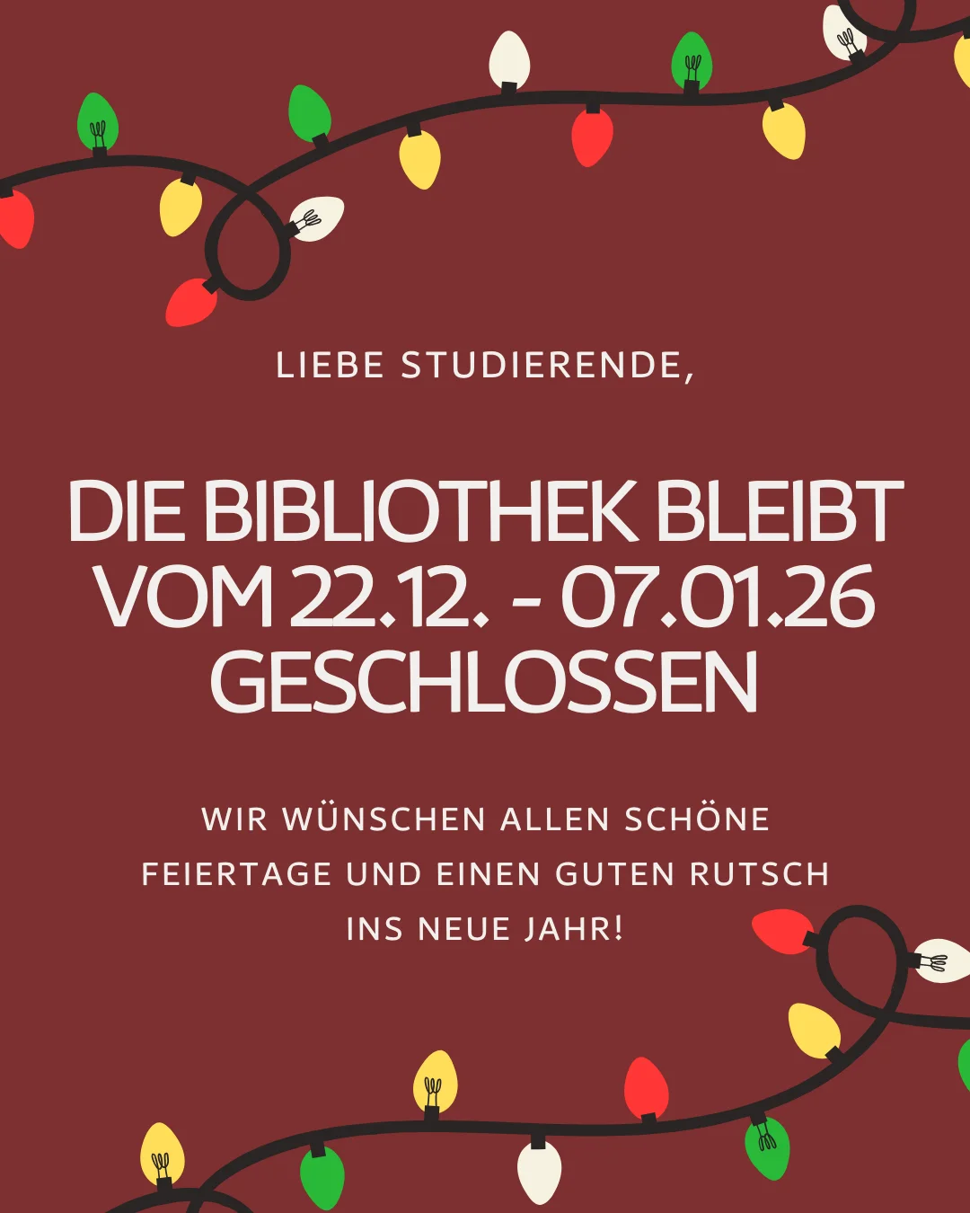 Schließung der Bibliothek für die Osteuropäische Geschichte vom 22.12. bis 07.01.26
