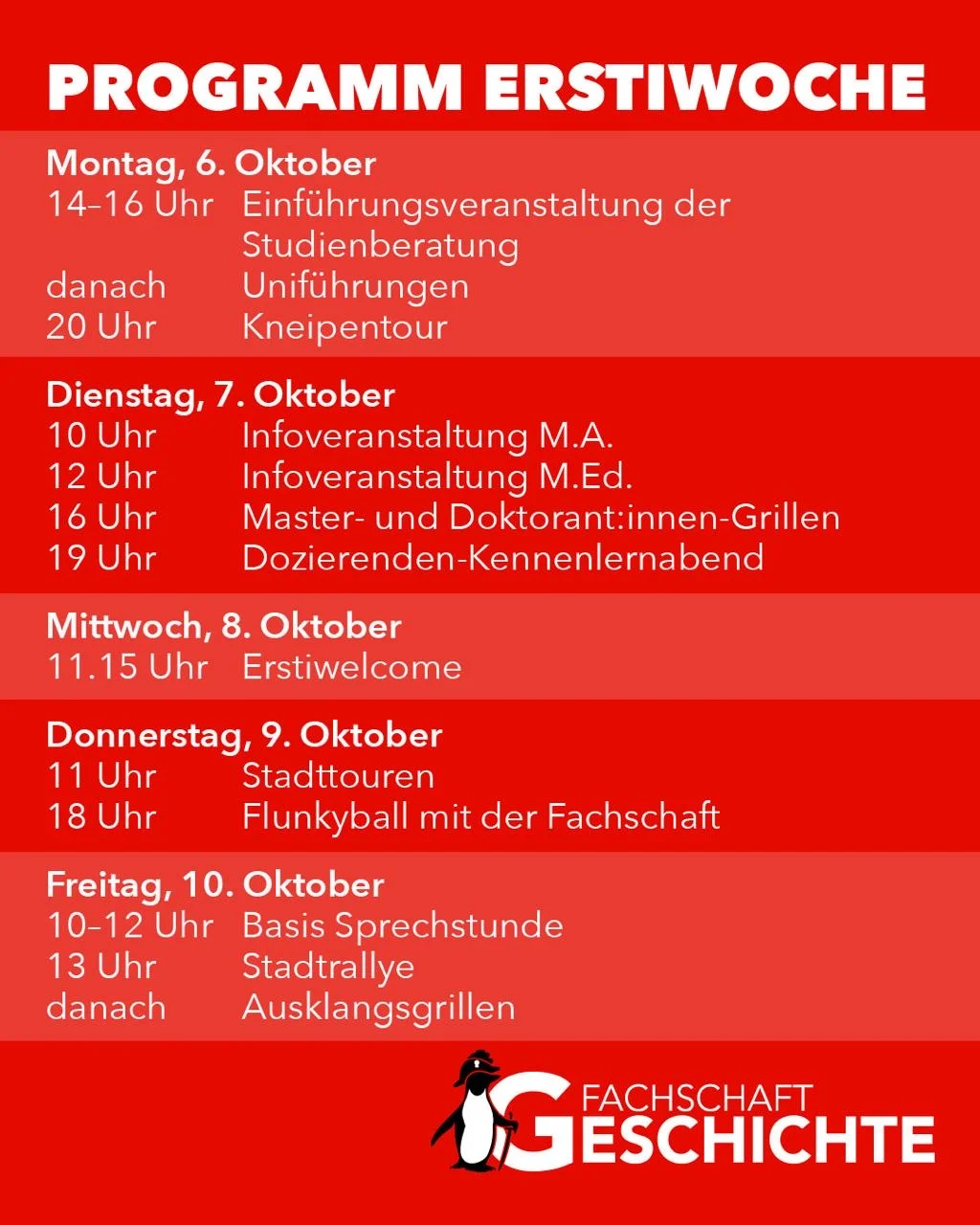 Programm Ersti-Woche 2025