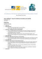 Programm der IX Conference of the German Speaking Network for Reconciliation Studies